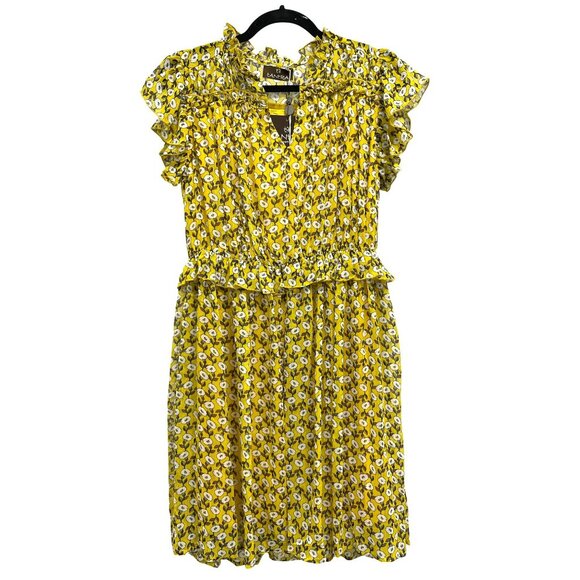 Tantra $329 Womens Floral Yellow Dress Sz Small NWT - Picture 3 of 6